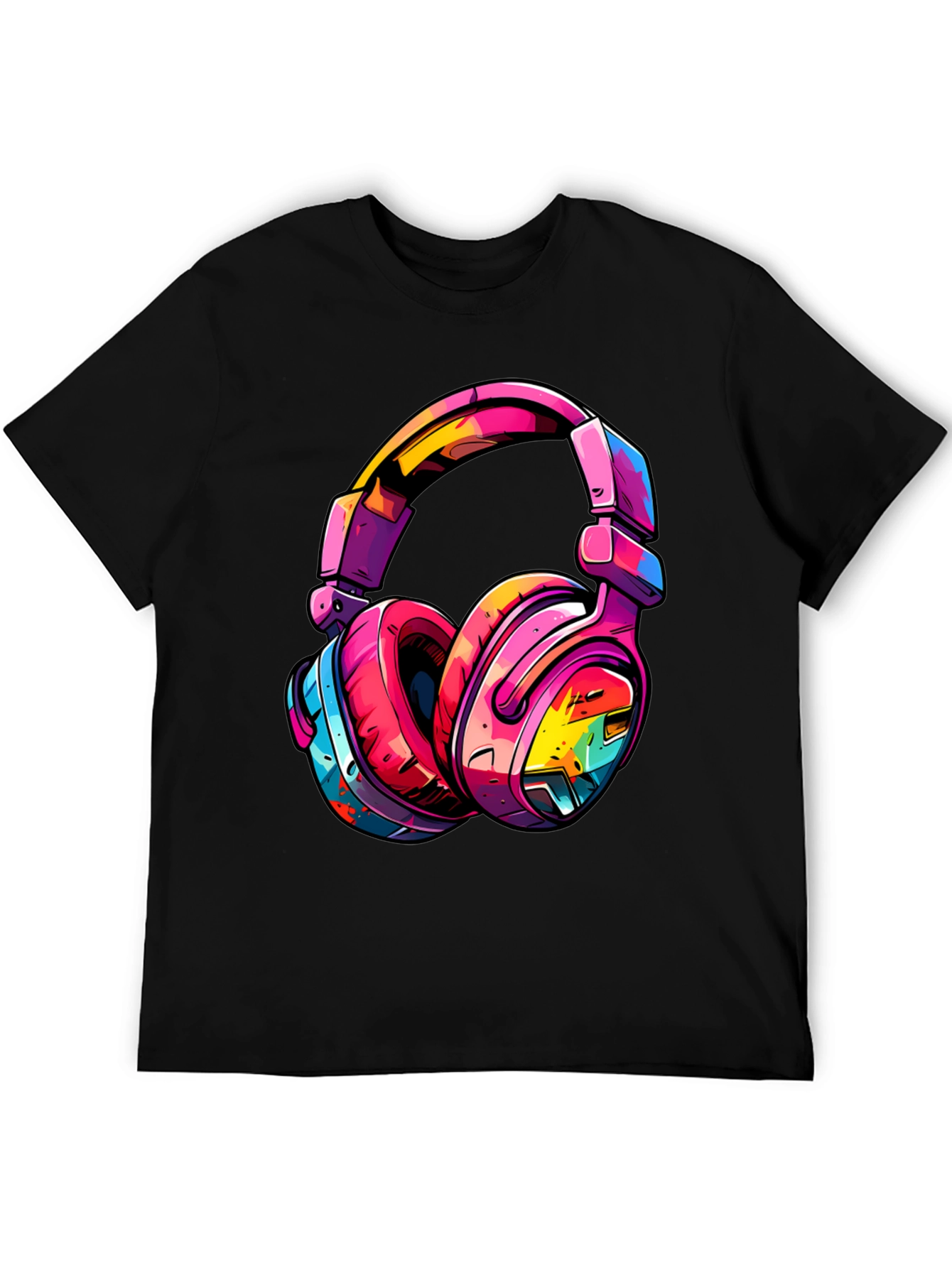 Colorful Headphones Graphic T-Shirt