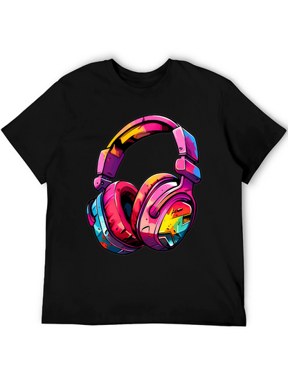 Colorful Headphones Graphic T-Shirt