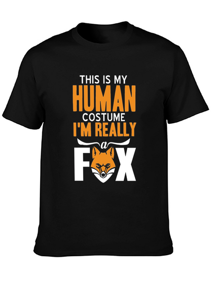 Funny Human Costume Fox T-Shirt - Halloween Tee