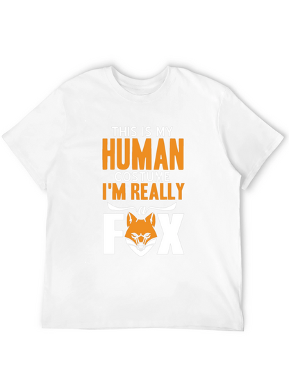 Funny Human Costume Fox T-Shirt - Halloween Tee