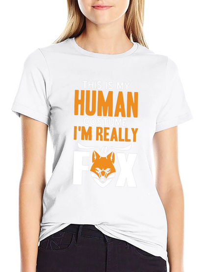 Funny Human Costume Fox T-Shirt - Halloween Tee