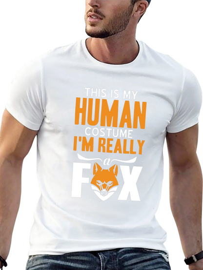 Funny Human Costume Fox T-Shirt - Halloween Tee