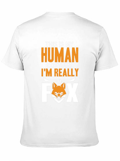Funny Human Costume Fox T-Shirt - Halloween Tee