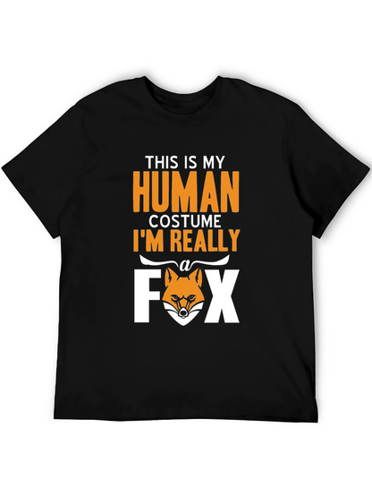 Funny Human Costume Fox T-Shirt - Halloween Tee