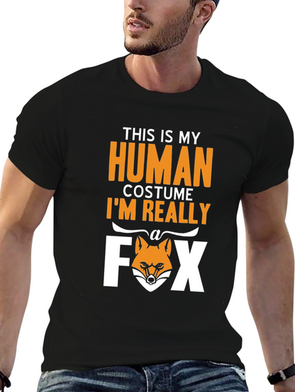 Funny Human Costume Fox T-Shirt - Halloween Tee