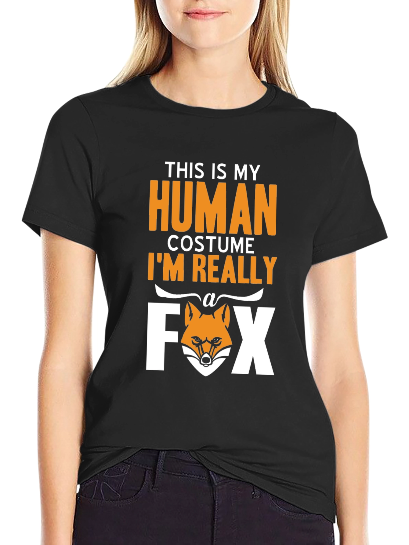 Funny Human Costume Fox T-Shirt - Halloween Tee