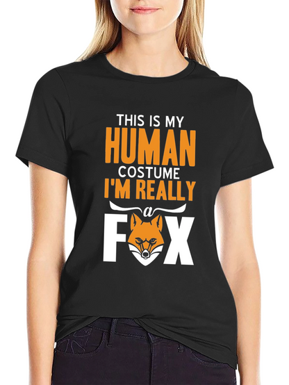 Funny Human Costume Fox T-Shirt - Halloween Tee