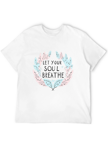 Soul Breathe Graphic Tee - Black Cotton Casual T-Shirt