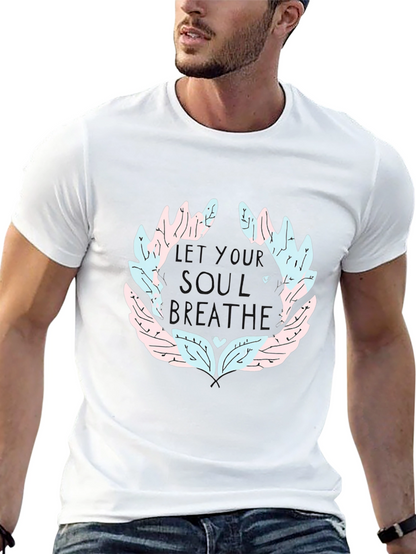 Soul Breathe Graphic Tee - Black Cotton Casual T-Shirt