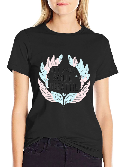 Soul Breathe Graphic Tee - Black Cotton Casual T-Shirt