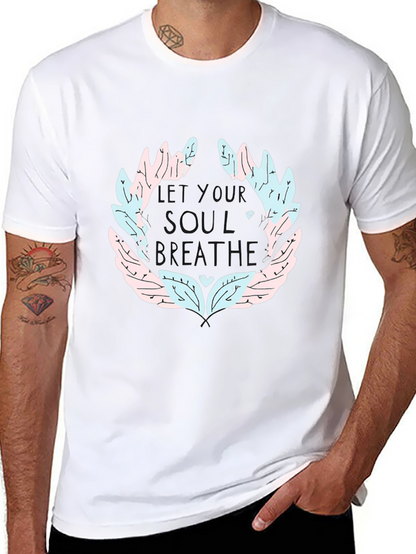 Soul Breathe Graphic Tee - Black Cotton Casual T-Shirt