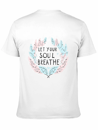 Soul Breathe Graphic Tee - Black Cotton Casual T-Shirt