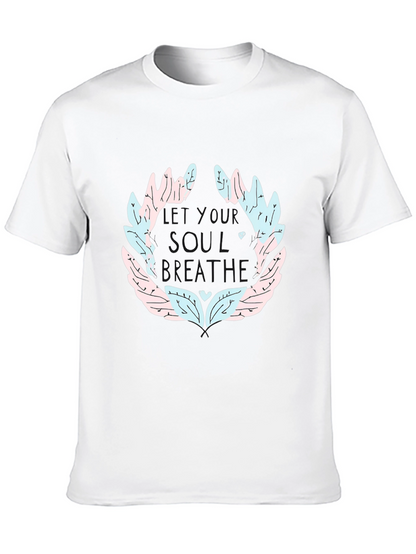 Soul Breathe Graphic Tee - Black Cotton Casual T-Shirt