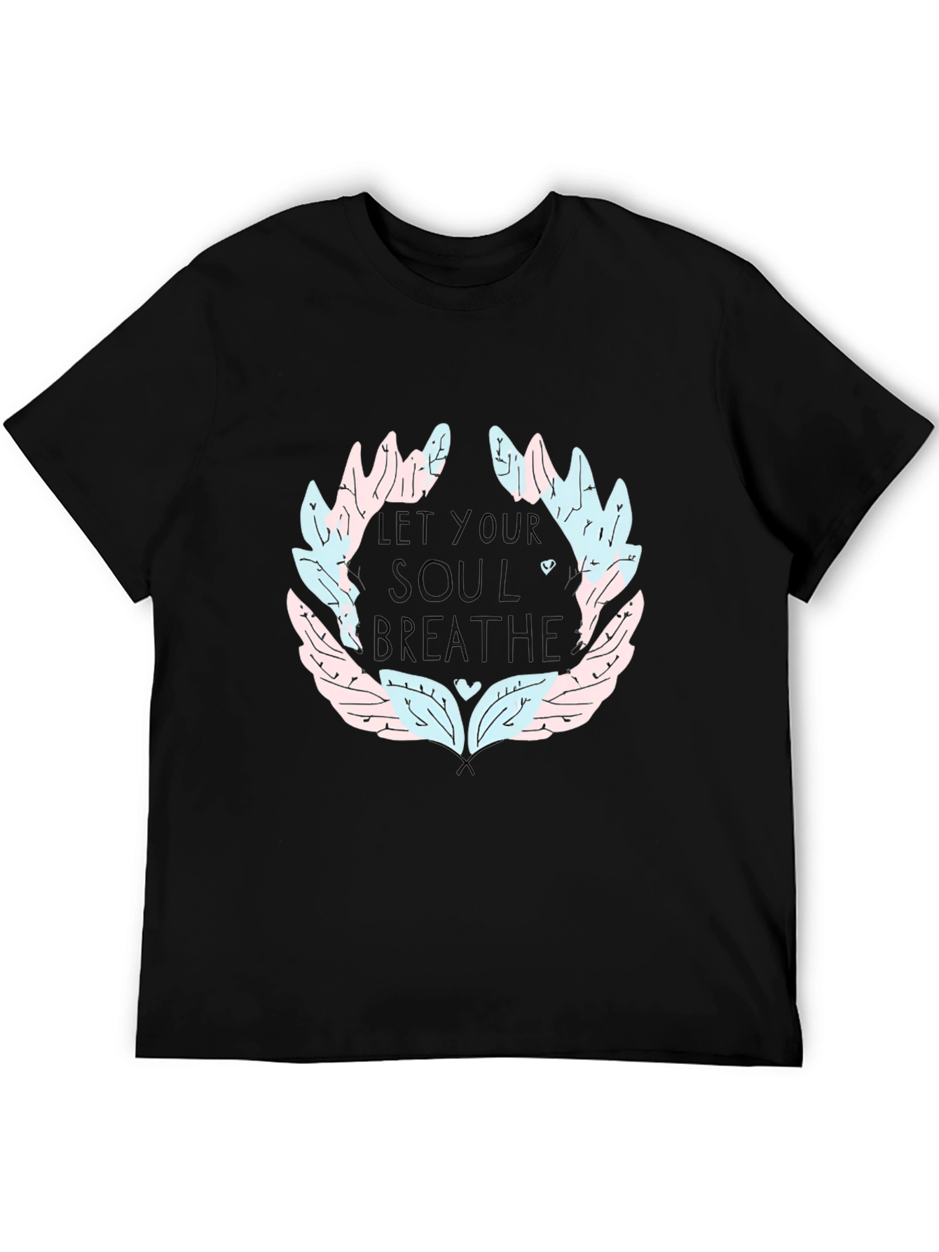 Soul Breathe Graphic Tee - Black Cotton Casual T-Shirt