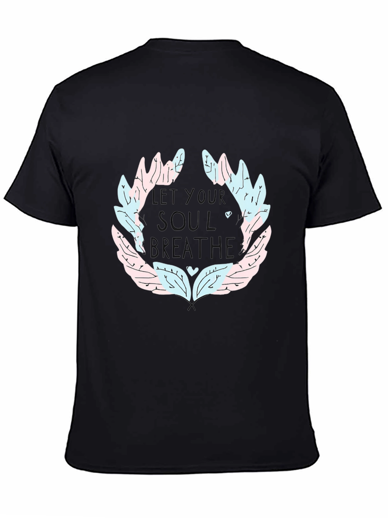 Soul Breathe Graphic Tee - Black Cotton Casual T-Shirt