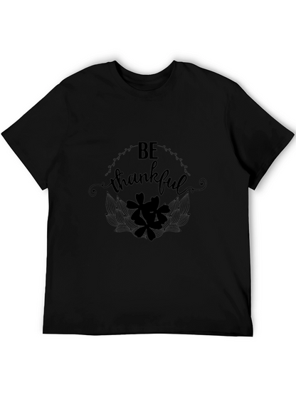 Be Thankful Black Graphic T-Shirt