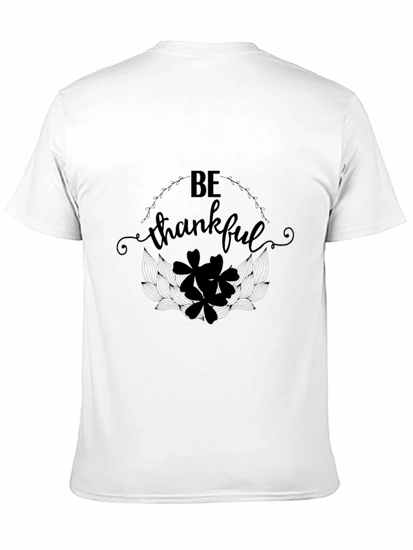 Be Thankful Black Graphic T-Shirt