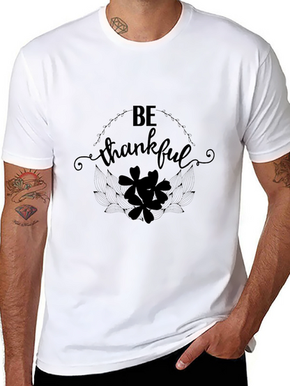 Be Thankful Black Graphic T-Shirt