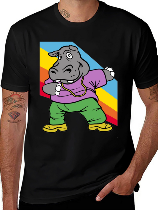 Cool Hippo Dabbing Graphic Tee
