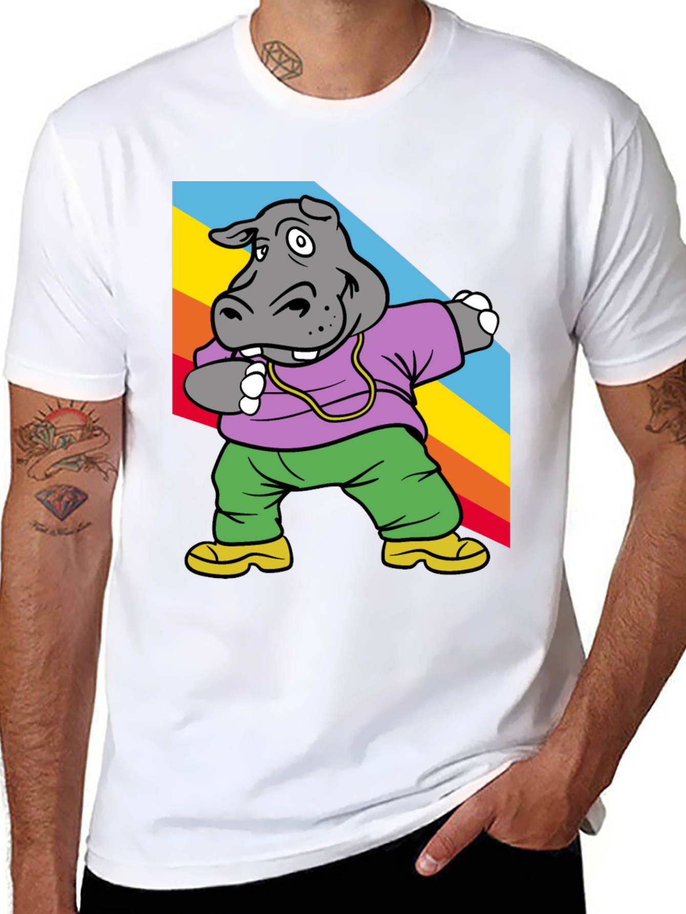 Cool Hippo Dabbing Graphic Tee
