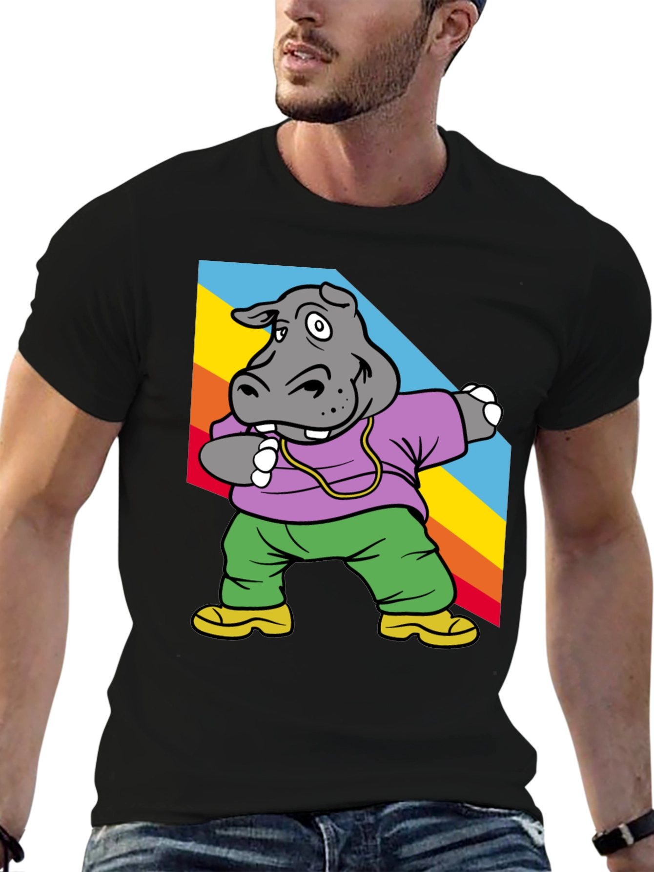 Cool Hippo Dabbing Graphic Tee
