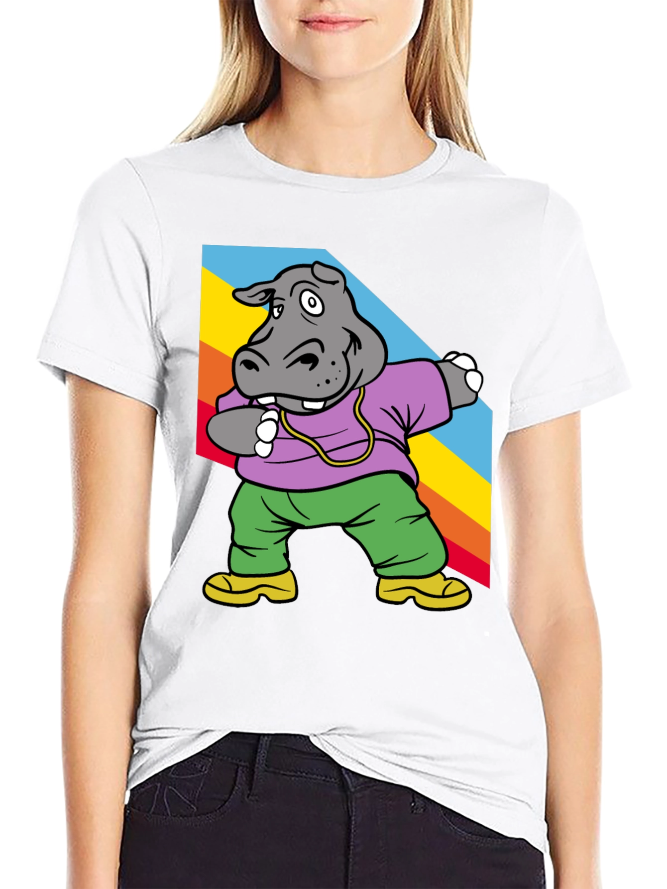 Cool Hippo Dabbing Graphic Tee