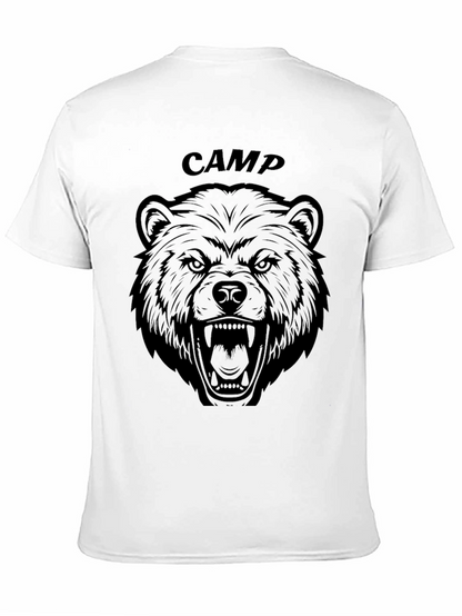 Camp Bear Graphic Tee - Black Cotton T-Shirt