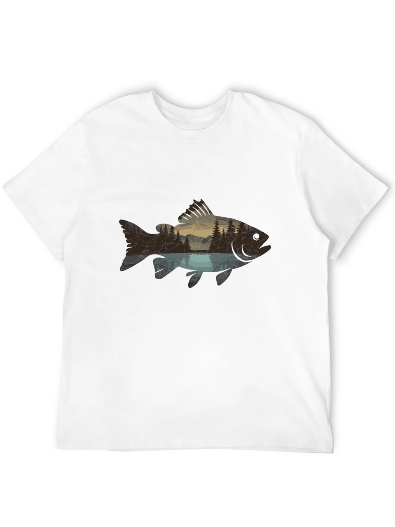 Nature Fish Graphic Black T-Shirt