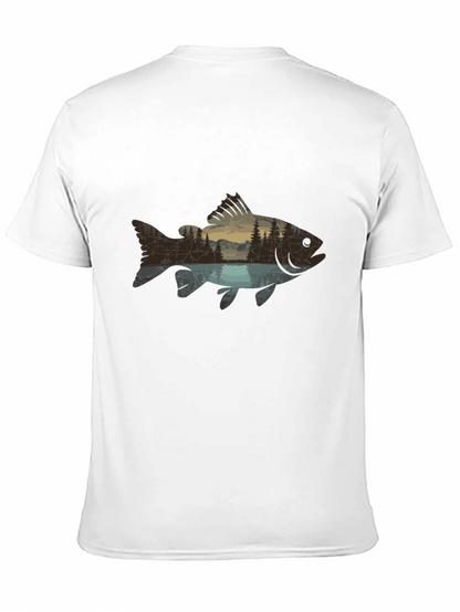 Nature Fish Graphic Black T-Shirt