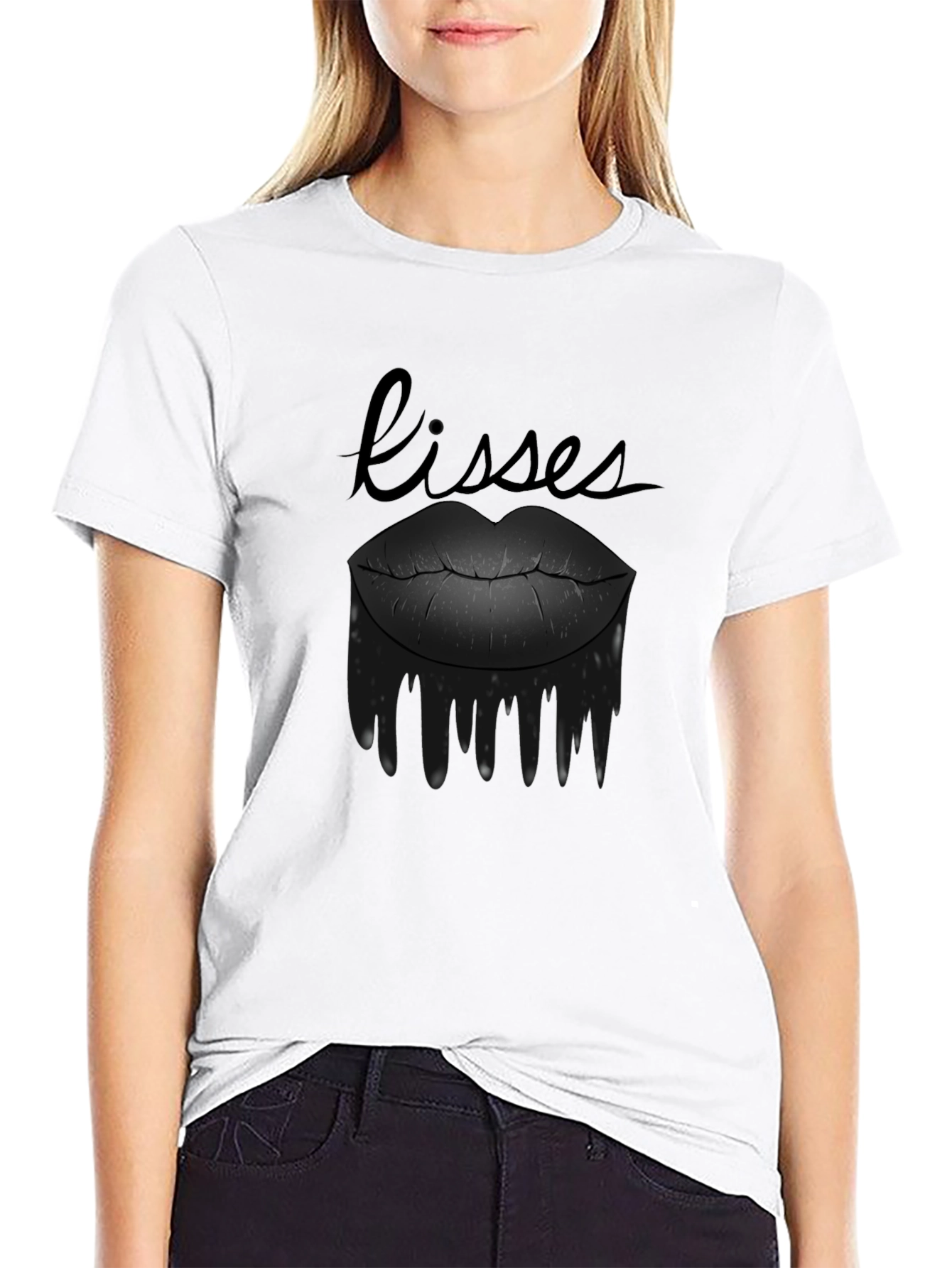 Kisses Graphic Tee - Black
