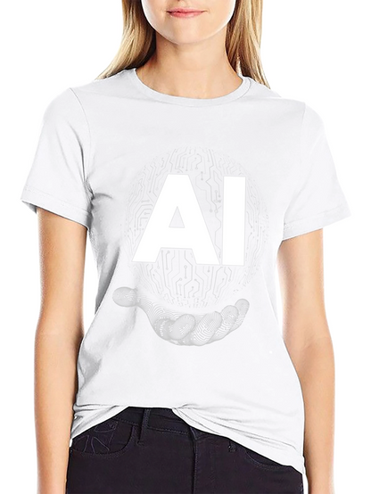 AI Circuit Hand Graphic T-Shirt - Modern Tech Style