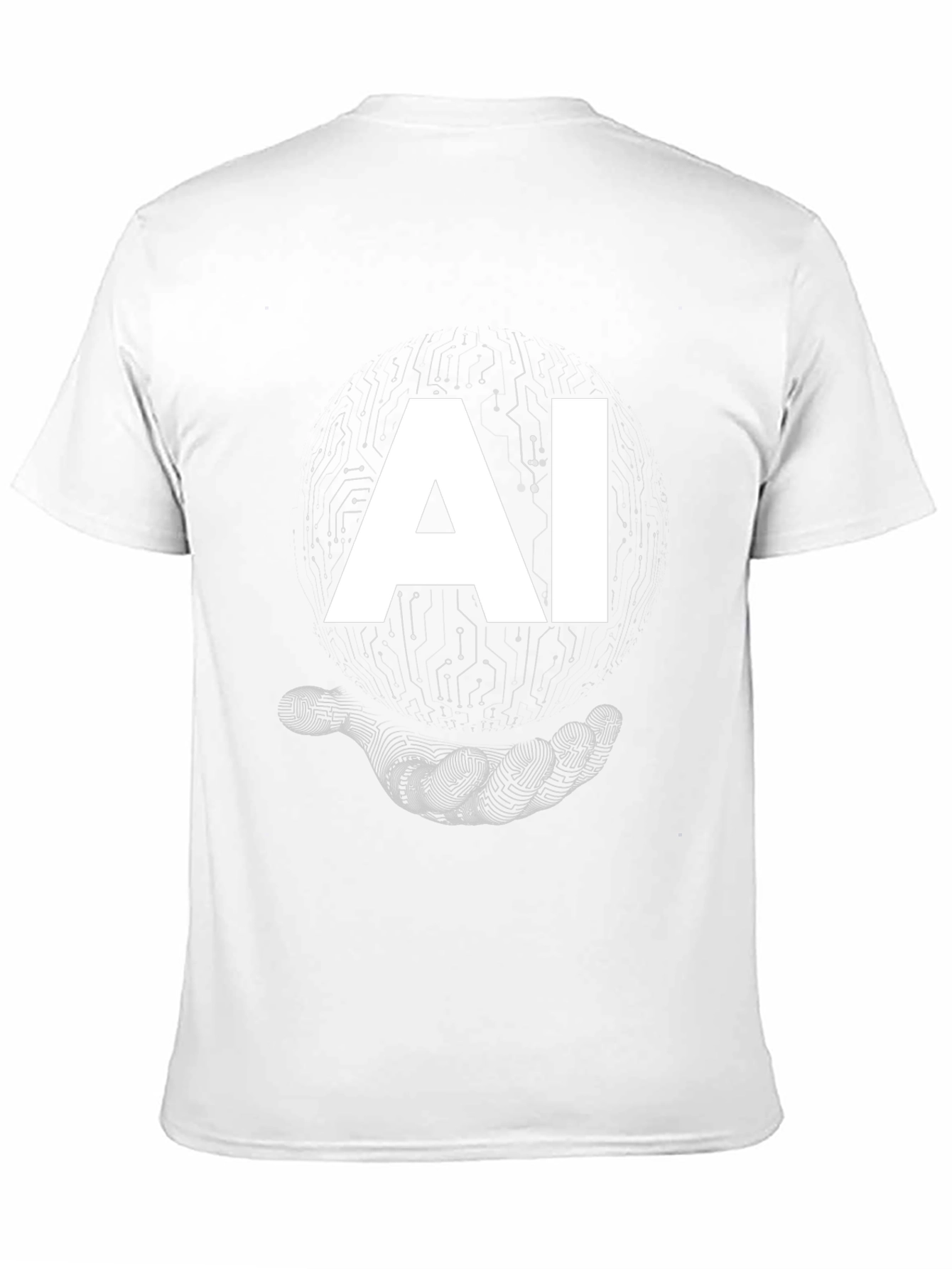 AI Circuit Hand Graphic T-Shirt - Modern Tech Style