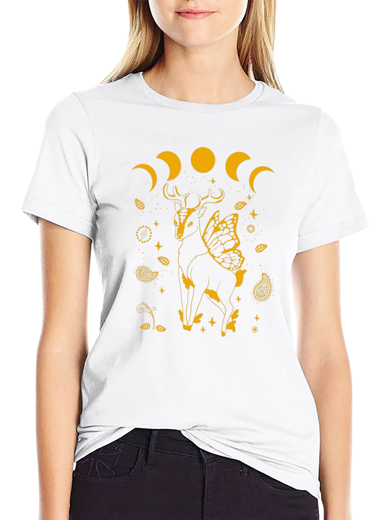 Deer Moon Phase Graphic Tee