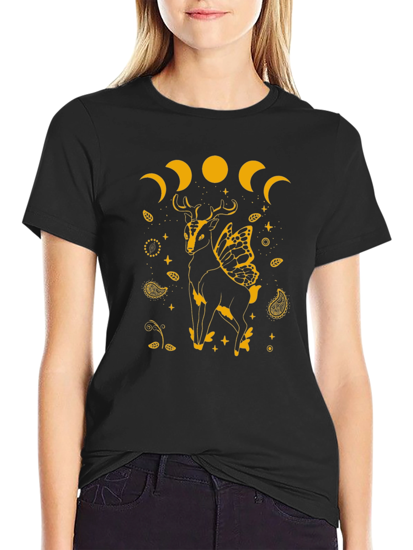Deer Moon Phase Graphic Tee