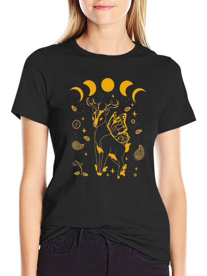 Deer Moon Phase Graphic Tee