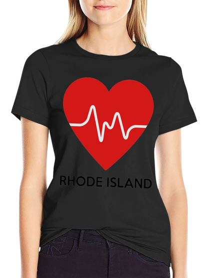 Rhode Island Heartbeat Graphic Tee - Black