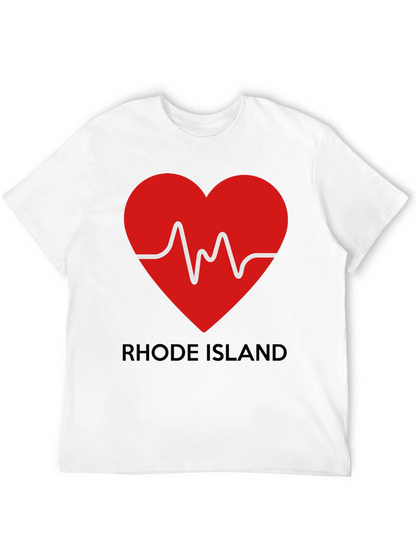 Rhode Island Heartbeat Graphic Tee - Black