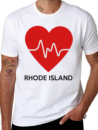 Rhode Island Heartbeat Graphic Tee - Black