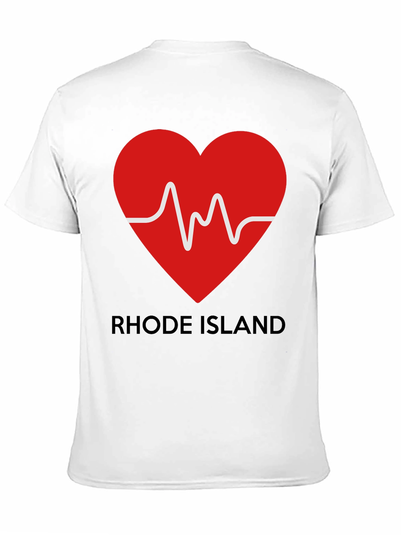 Rhode Island Heartbeat Graphic Tee - Black