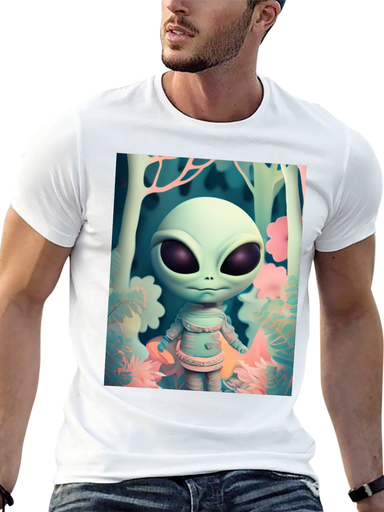 Alien Forest Tee - Unique Graphic Print Shirt