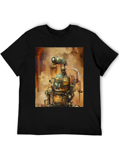 Steampunk Robot Graphic Tee - Unique Design