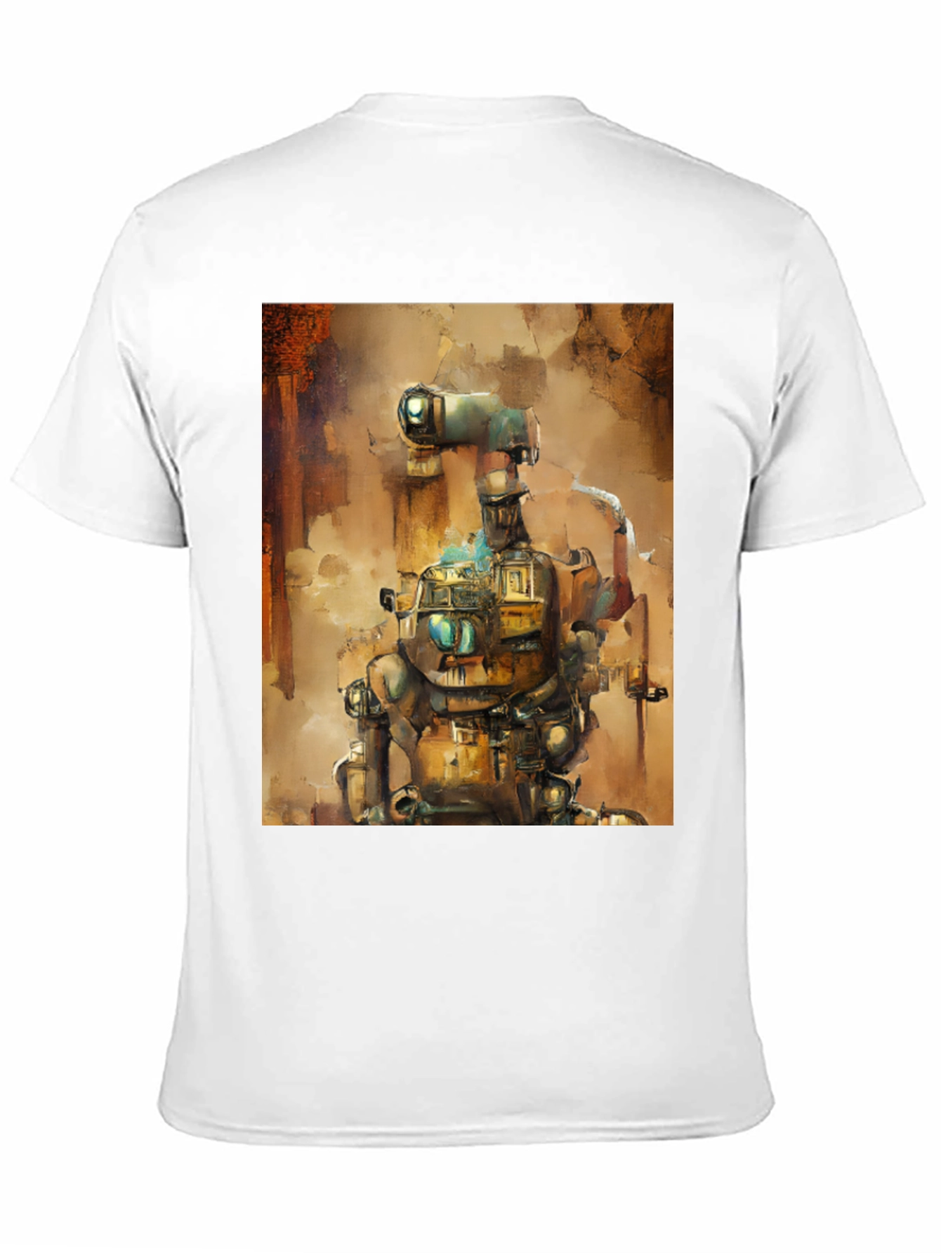 Steampunk Robot Graphic Tee - Unique Design