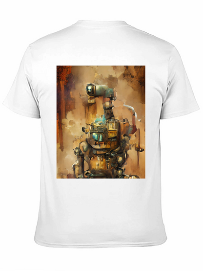 Steampunk Robot Graphic Tee - Unique Design
