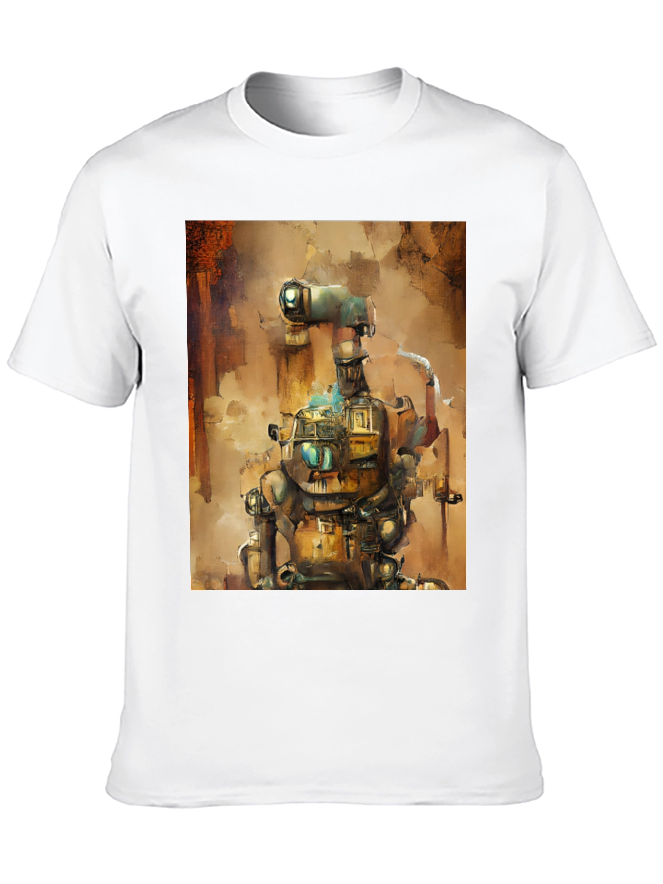 Steampunk Robot Graphic Tee - Unique Design