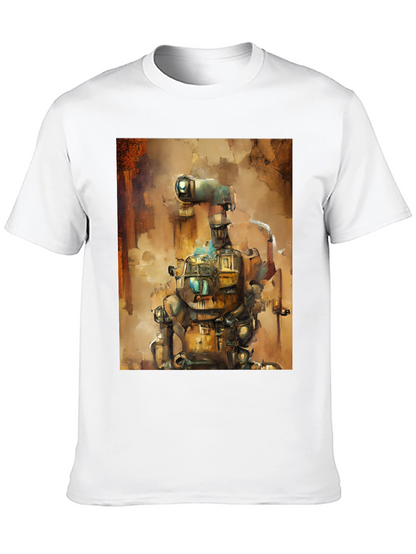 Steampunk Robot Graphic Tee - Unique Design