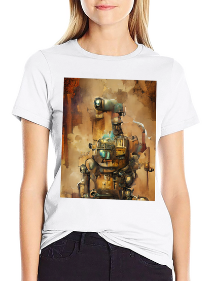 Steampunk Robot Graphic Tee - Unique Design