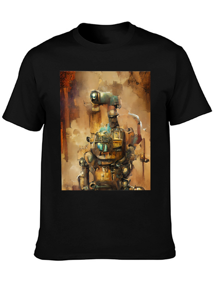 Steampunk Robot Graphic Tee - Unique Design