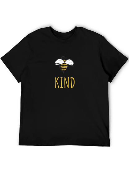Be Kind Bee T-Shirt - Black Cotton Casual Tee