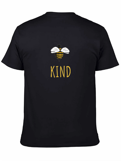 Be Kind Bee T-Shirt - Black Cotton Casual Tee