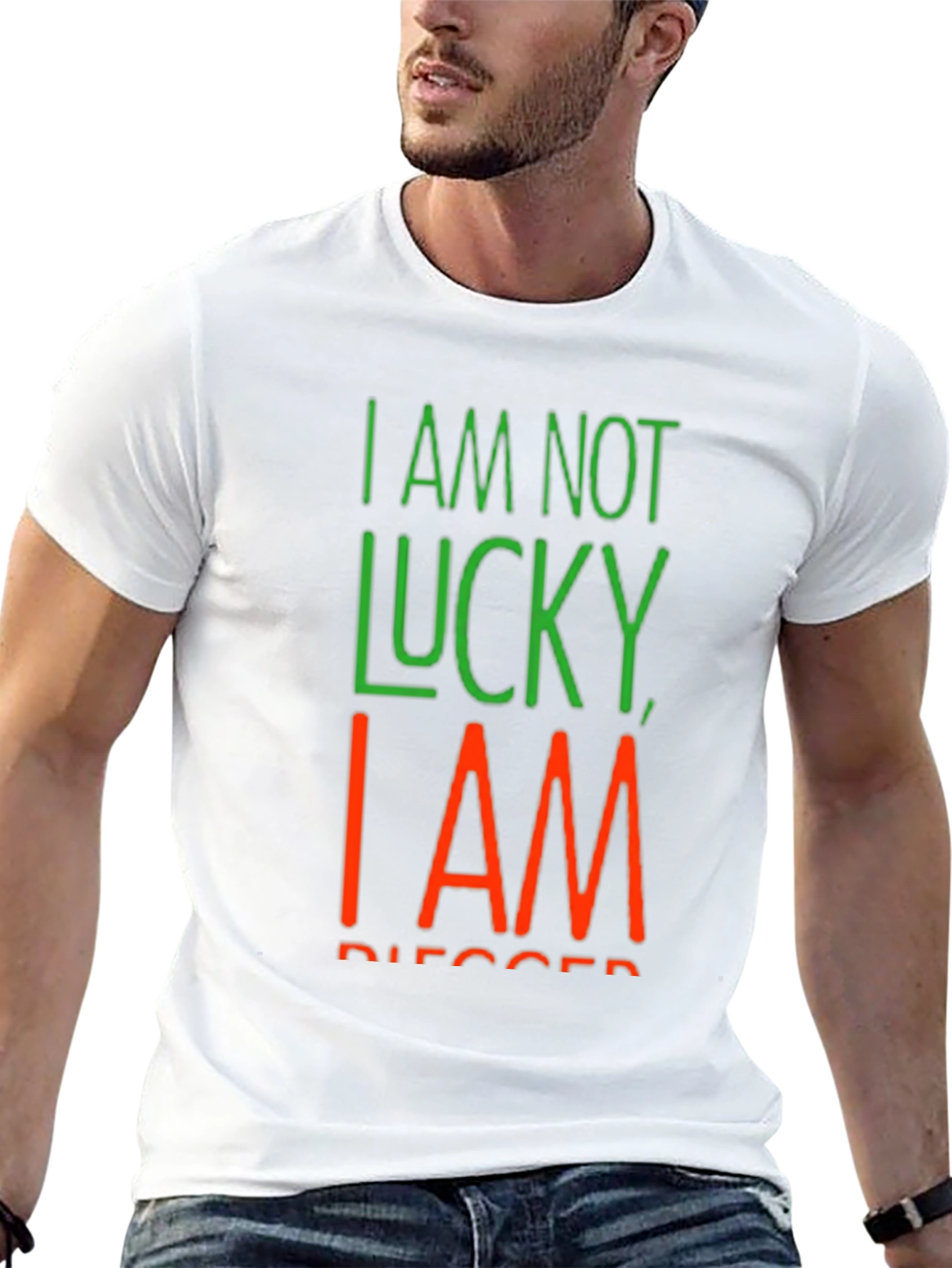 I Am Not Lucky I Am Blessed Black T-Shirt